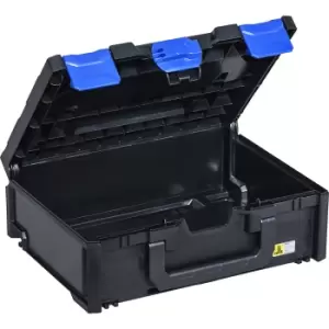 Transport and storage box, black/blue, ABS, external LxWxH 396 x 296 x 145 mm