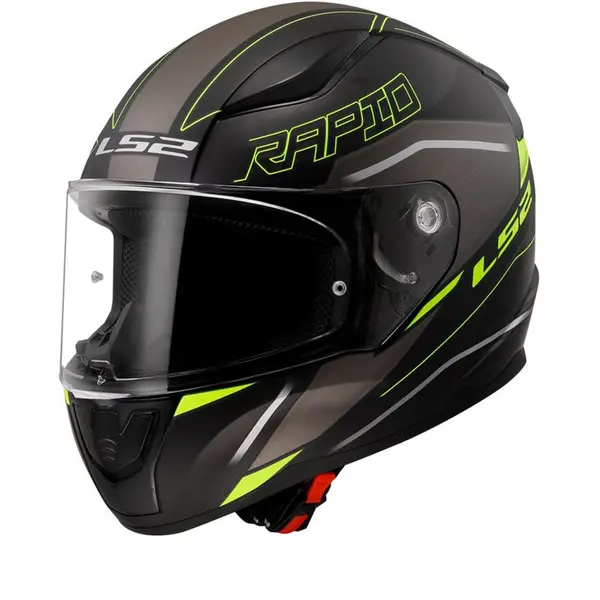 LS2 FF353 Rapid II Rokku M.Black H-V Yellow 06 Full Face Helmet Size 2XL