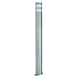 LED Outdoor Bollard Post Light Satin Silver, Stainless Steel IP44