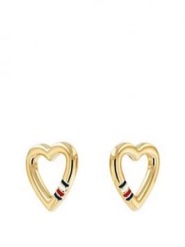 Tommy Hilfiger carnation gold plated heart earrings, One Colour, Women