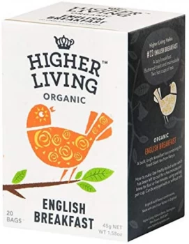 Higher Living Organic English Breakfast - 20 Bags x 4