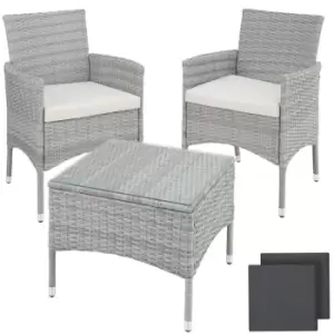 Tectake Lucerne Rattan Bistro Set - Grey/Cream