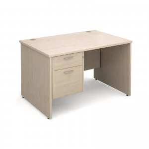 Maestro 25 PL Straight Desk With 2 Drawer Pedestal 1200mm - Maple pane