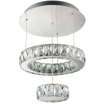 Searchlight Clover - Integrated LED Ceiling Semi Flush Light Chrome