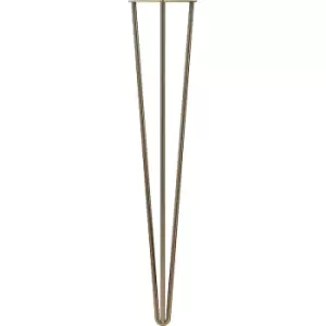 Rothley 3-Pin Hairpin Leg 710mm Antique (2 Pack) in Brass Steel