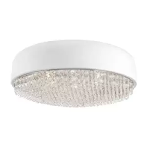 Merano - Collins 6 Light Ceiling Light Matt White Aluminium, Crystal G9