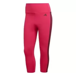 adidas Designed to Move High-Rise 3-Stripes three quarterSport Leg - Team Real Magenta