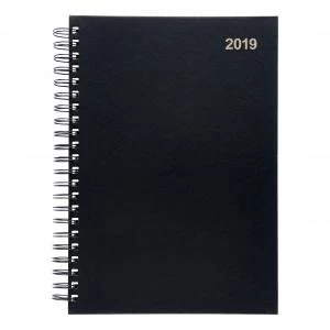 Office A4 2019 Diary Day to Page Wirobound Vinyl Coated Board