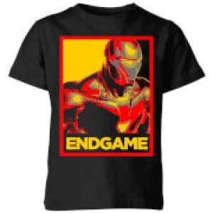 Avengers Endgame Iron Man Poster Kids T-Shirt - Black - 3-4 Years