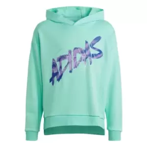 adidas Dance Graphic Hoodie Kids - Easy Green / Silver Metallic