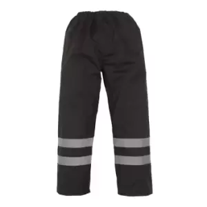 Yoko Mens Hi-Vis Waterproof Contractor Over Trousers (M) (Black)