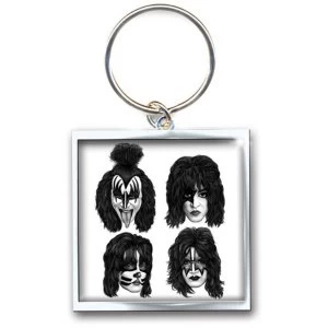 KISS - Graphite Faces Keychain