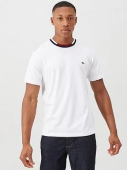 Lacoste Sportswear Ringer T-Shirt - White, Size 4=M, Men