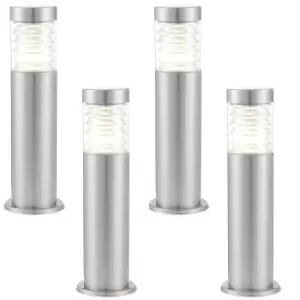 4 PACK Outdoor Post Bollard Light Marine Steel 0.5m 10W LED Driveway Path Lamp