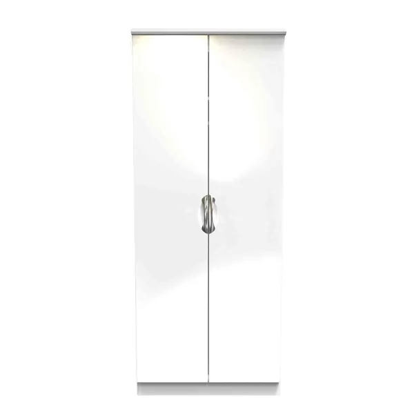 Welcome Furniture Ready Assembled Camden 2 Door Mirrored Robe In White Gloss