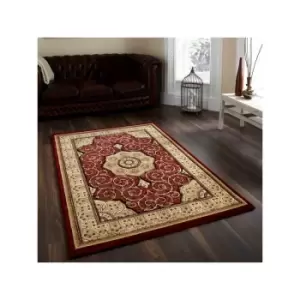 Heritage 4400 Traditional Hand Carved Runner, Red, 67 x 240 Cm - Think Rugs