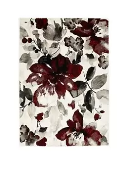 Watercolour Floral Red Rug 120X170Cm