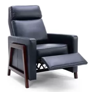 Riley Pushback Air Leather Recliner Chair - Blue