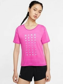 Nike Icon Clash Short Sleeve Top - Pink Size M Women