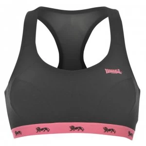 Lonsdale Crop Top Ladies - Black/Fluo Pink