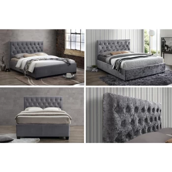 Birlea - Cologne Grey Fabric Upholstered Bed Frame 4ft6 Double 135 cm