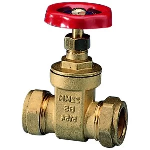 Wickes Brass Fullway Compression Gate Valve - 22mm