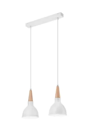 Francesca Bar Pendant Ceiling Light White, 2x E27