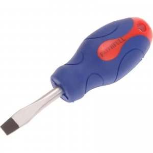 Faithfull Soft Grip Flared Slotted Tip Stubby Screwdriver 6.5mm 40mm