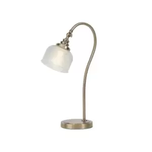 DeRuyter Table Lamp E27 Antique Brass, Prismatic Glass