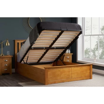 Birlea - Phoenix Wooden Ottoman Lift Up Storage Bed - Oak 4ft Small Double 120 cm