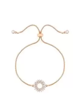 Jon Richard Rose Gold Plated And Cubic Zirconia Open Toggle Bracelet