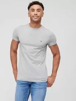 Tommy Hilfiger Core Stretch Slim Fit T-Shirt, Grey Size M Men