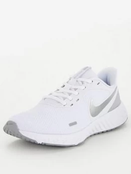 Nike Revolution 5 - White/Grey, Size 4, Women