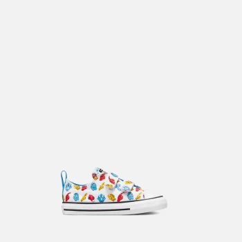 Converse Toddlers Chuck Taylor All Star 2V Dino Daze Trainers - White/University Blue - UK 4 Baby