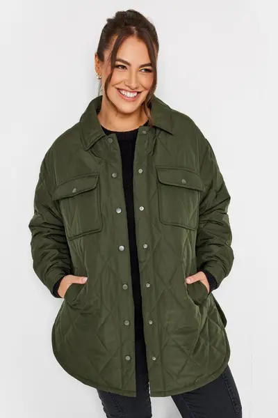 Yours Quilted Jacket Green