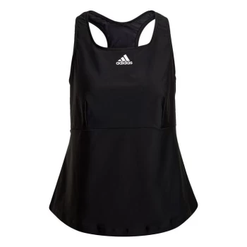 adidas SH3. RO 3-Stripes Tankini Top (Plus Size) Womens - Black / White