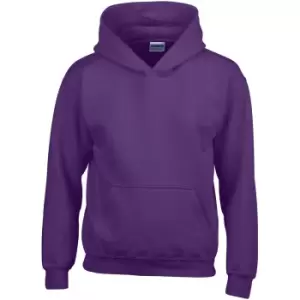 Gildan Heavy Blend Childrens Unisex Hooded Sweatshirt Top / Hoodie (L) (Purple)