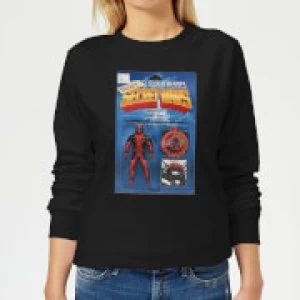 Marvel Deadpool Secret Wars Action Figure Womens Sweatshirt - Black