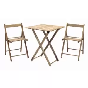 Tramontina Teak Wood 3 Pcs. Folding Bistro Set - Brown