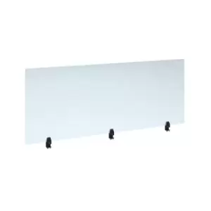 Straight high desktop acrylic screen with Black brackets 1800mm x 700mm