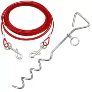 Bunty Small 6ft Pet Tie Out Cable With Metal Stake Red