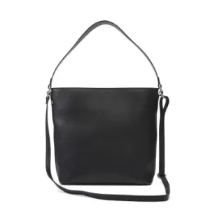 Zipped Top Handle Shoulder Handbag in Faux Leather