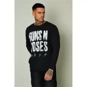 I Saw It First Black Mens Guns And Roses Long Sleeve T-Shirt - Black