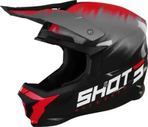 Shot Furious Versus Motocross Helmet, black-red, Size S, black-red, Size S