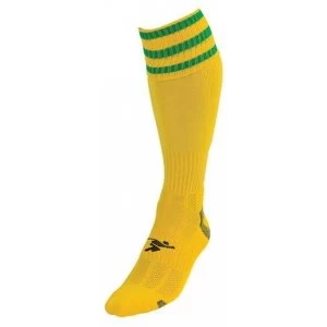 PT 3 Stripe Pro Football Socks Boys Yellow/Green