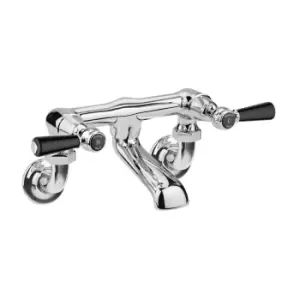 Hudson Reed Black Topaz With Lever - Wall Mounted Bath Filler - Chrome