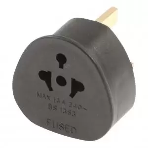 Travel Adaptor European USA and Australian to UK Black 112450