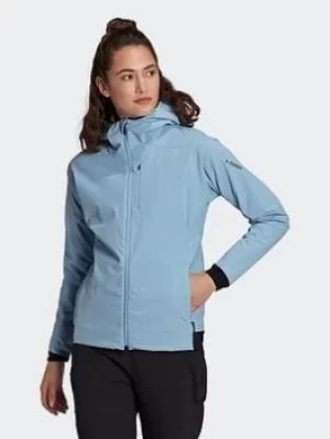 adidas Terrex Ultimate Hooded Fleece, Blue, Size L, Women