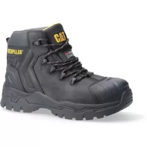 Caterpillar Mens Everett S3 Grain Leather Safety Boots (10 UK) (Black) - Black