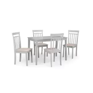 Taku Rectangular Grey Dining Table with 4 Coast Grey Chairs Grey